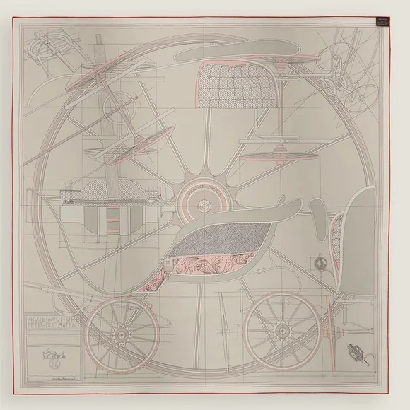 HERMES PETIT DUC DOUBLE FACE SCARF 90 SILK TWILL - Picture 9 of 11